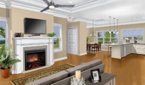 A mock up of the interior of the new senior living cottages at The Culpeper.