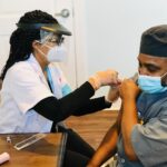 A Culpeper staff member receives his covid vaccine.