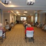 Residents enjoy a concert during the Veteran's Day service.