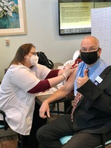 Culpeper's executive director receives his covid vaccine.
